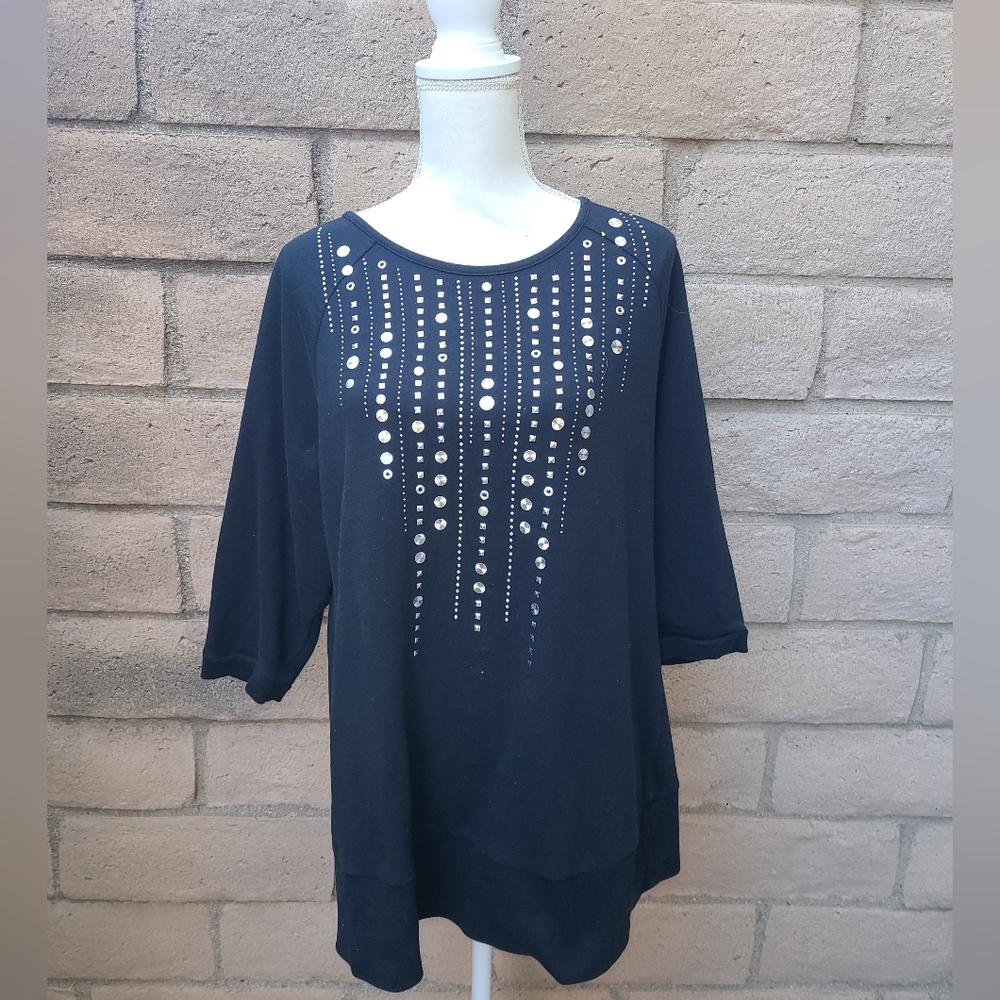 LANE Bryant 3/4 Sleeve Top with Jewels Size 18/20w